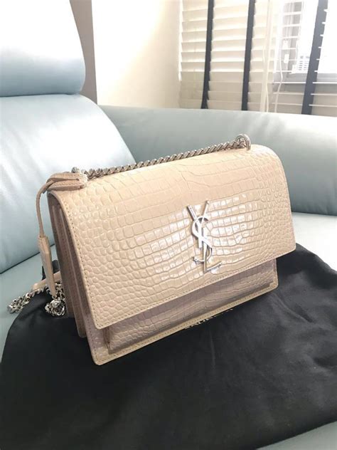 ysl crocodile bag white|SUNSET MEDIUM IN CROCODILE.